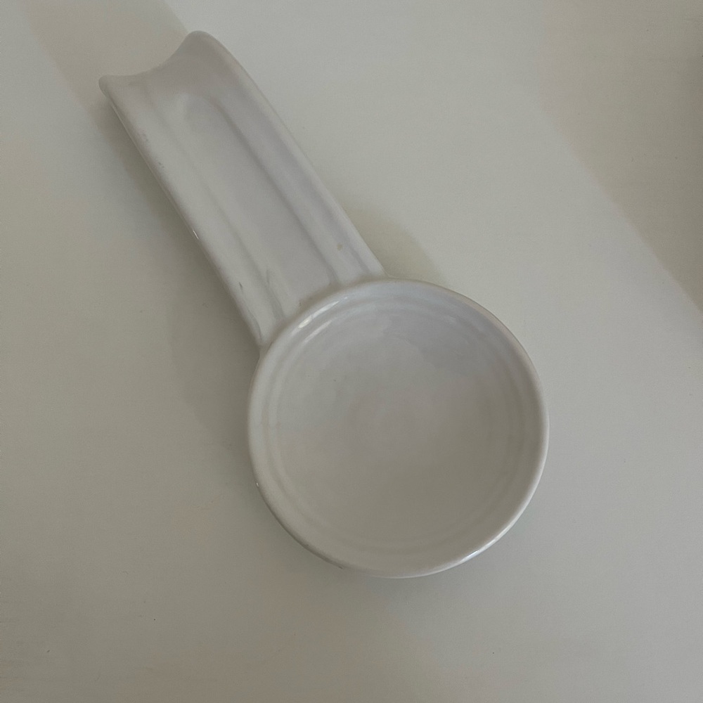 Fiesta White Ceramic Spoon Rest